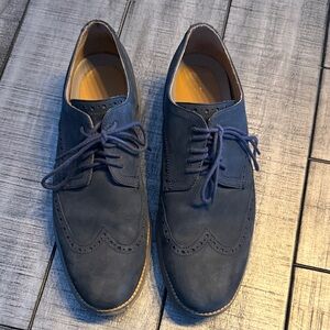 Cole Haan Men's Dark Blue Suede Oxfords